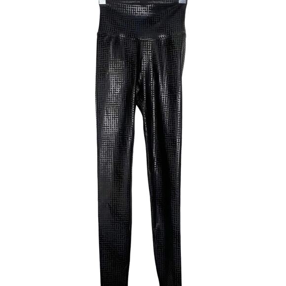 PELOTON Show Up Digital Foil Metallic High-Waist Legging Full-Length Black Sz XS - Picture 5 of 10